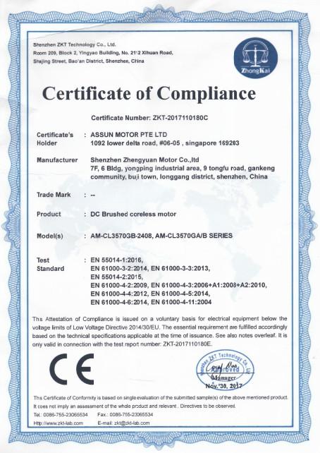 CE - Assun Motor Pte Ltd.