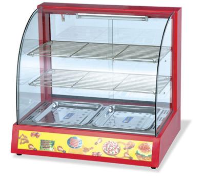 China Electric Food Warmer Display Case Curved Glass Two Shelves Bain Marie Display Counter for sale