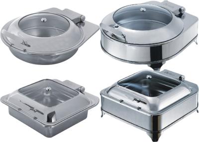 China Catering Buffet Equipment Drop - In Induction Chafing Dish With Glass Or Solid Lid for sale