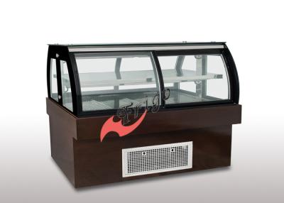 China Two Sliding Door Open Display Cases / LED Light Static Cooling Open Fridge Display for sale