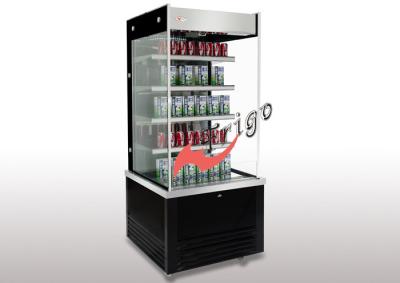 China Vertical Open Display Cases For Beverage / Milk , Square 4 Shelves Open Display Cooler for sale