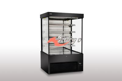 China Hook Type Tilting Shelf Open Front Refrigerated Display Case Embraco Compressor for sale
