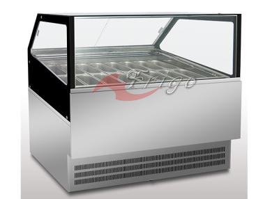 China Mostra da exposição do alimento do congelador - casos de Gelato 12/16 partes da bandeja de 5L à venda