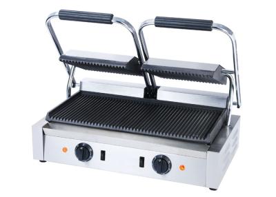 China Stainless Steel Contact Griller Single / Double Heads Sandwich Grill Machine for sale