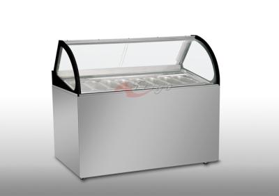 China Gelato Display Case - Air Cooling - 2 Layers 5L Pans - Save Extra Freezer Curved Shape for sale