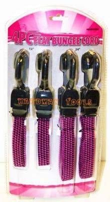 China OEM 4Pieces Heavy Duty Flat Bungee Straps In Pink Color For Ladies for sale