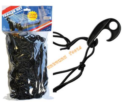 Chine résistance à l'usure de filet de cargaison d'élastique de la remorque 1.2X1.8M bonne avec les crochets en nylon noirs à vendre