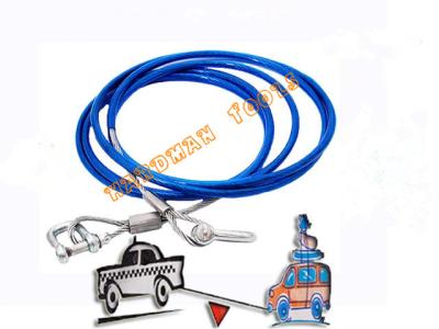 China Capacidade do OEM 10mmX4M Steel Cable Tow Rope Auto Tow Strap 2000KG à venda