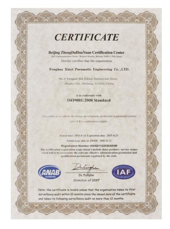 ISO9001:2008 - Prius pneumatic Company