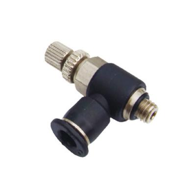 China Gray Pneumatic Tube Fittings NSE - C Brass Adjustable Knob Throttle Valve Rotatable for sale