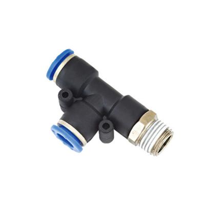 China Black colour Branch Tee push - in Male connector Side Thread Tube Fittings for sale
