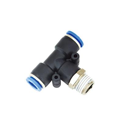China PB Branch Tee Two Touches Connector Brass Nickel Plated Tube Fittings for sale