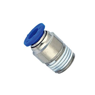 China POC Pneumatic Air Fitting Brass Nickel Plate One - Touch Round tube fittings for sale