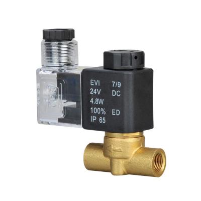 China XTF Small Copper Two Way Solenoid Valve , DC12V / DC24V Straight Brass Solenoid Valve for sale