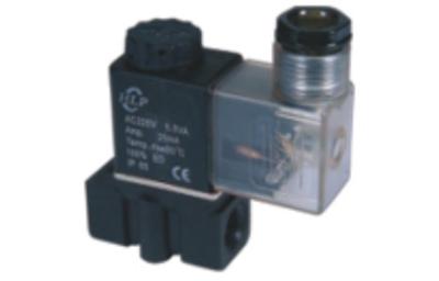 China 2P Series Pneumatic Solenoid Valve Plastic Body Viton Seal Normal Closed for sale