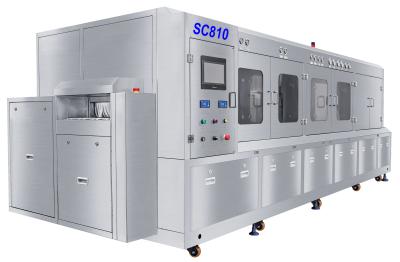 China 600mm conveyor net width DI Water Deflux Machine , High Pressure Semi Parts Flux Wash Machine for sale