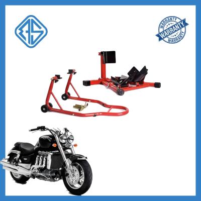 China Red Trailer Anti-Slip Iron Front Paddock Stand Motorcycle Lift Paddock for sale