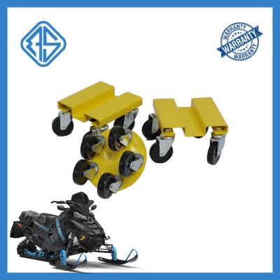 China V Plate Bend Motorcycle Dolly For Garage Lift Firm 3PCS Snowmobile Mover Dolly for sale