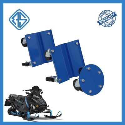 China Rectangular Portable Snowmobile Mover Dolly Round 8 Inch Blue Snowmobile Casters Wheels for sale