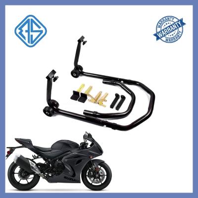 China Black Motorcycle Frame Stand PVC Motorbike Front Wheel Stand for sale