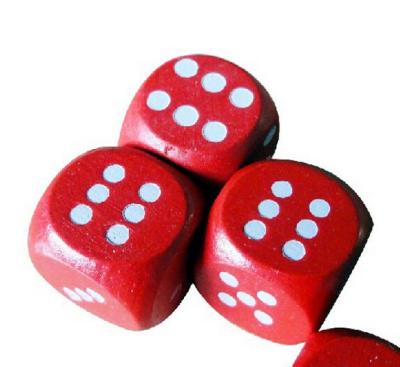 China 18mm wood dice red color game dice kids toy dice wholesale wood dice for sale