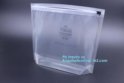 China Quad Seal Bottom Load Metallized pouch Metal Slider Zipper Packaging Bag, Metal Zipper Printing PVC Slider Bags for sale