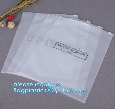 China custom printed transparent bottom gusset slider zipper garment packaging pouch Zip lockk swimwear clothing bag clear poly for sale