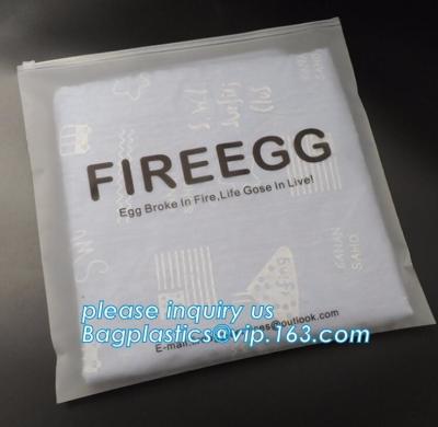 China printing waterproof frosted pvc plastic bra bag,vinyl EVA PVC travel apparel package storage bag zip slider with string for sale