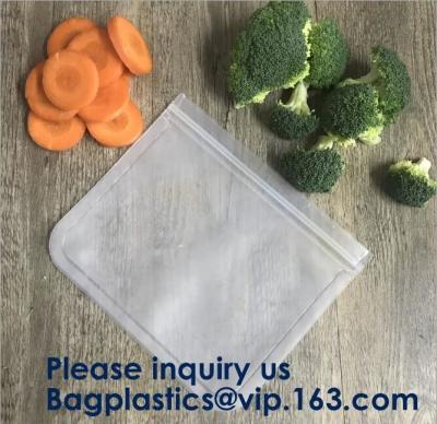 China Food Snacks Extra Thick FDA Grade Leakproof Reusable PEVA Storage Bag,Seal Reusable PEVA Storage Bags ideal For Food Sna for sale