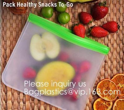 China Eco friendly Zipper Leakproof Freezer Bag Washable Reusable PEVA Sandwich Snacks Storage Bags For Fruits Vegetables Lunc for sale