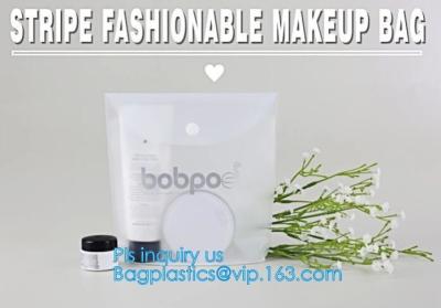 China PVC Makeup bag Organiser Black Frosted translucence plastic pvc bag transparent bag, korean cosmetic bag makeup, handle for sale