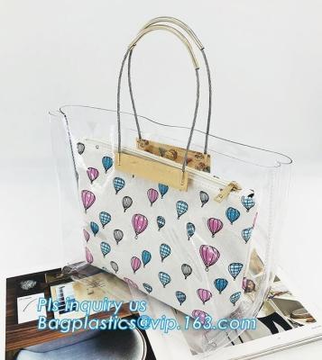 China clear pvc bag ring handle handbag teenager handbag, PVC Jelly Tote bag Candy handbag, beach handbag, handle carrier, bag for sale