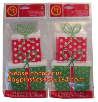 China Clear Cello Bags Adhesive - 1.4 mils Thick Self Sealing OPP Plastic Bags for Bakery Cookies Christmas Halloween Party for sale