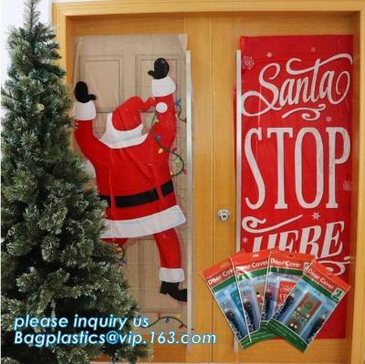 China China supplier Party Accessory Happy Christmas House Decoration Door Cover door poster,door covers for christmas decorat for sale