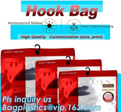 China Stationery Set Transparent Plastic Bow Handle Hanger Zipper Lock Cosmetic Pvc Bag With Zip lockk,Hanger Plastic Hook Bag f for sale