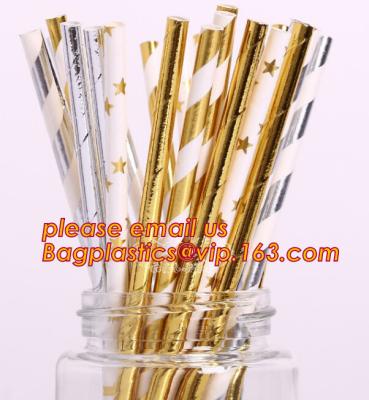 China biodegradable gold stamping paper straw,colour disposable wholesale drinking biodegradable paper straw bagplastics pac for sale