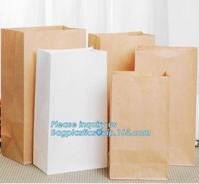 China Custom bakery paper bag / Food grade bread packaging bags, white or brown craft paper bag,greaseproof kebab sandwich bre for sale