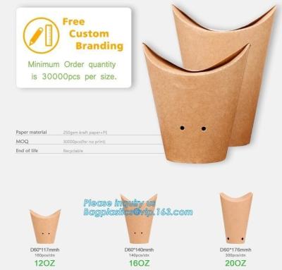 China Custom printed french fries crepe holder food packaging paper cones,Food paper cones french fry crepe cone holder, crepe for sale
