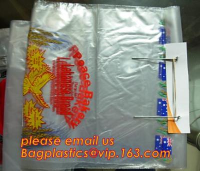 China Custom Printed Clear Plastic Wicket Bread Packaging Bags/Food Plastic Bread wicket Bags/PE bakery bread wicket plastic b for sale