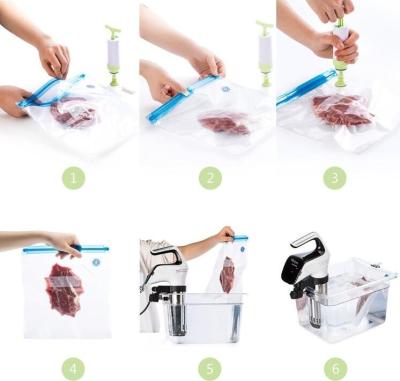 China Disposable Transparent Vacuum Sealer Food Storage Plastic Packaging Roll Bag for Food Sealed, Textured Food Freshness St for sale