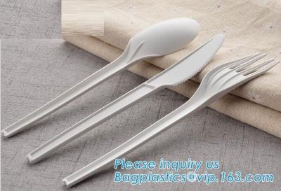 China PLA cutlery |knife|fork|spoon,EN13432 certificate PLA Cutlery fork,Disposable and biodegradable PLA tableware,bagease pa for sale