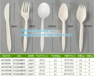 China wholesale Biodegradable cPLA plastic white cutlery set,Eco-friendly Disposable Biodegradable Corn Starch Spork-Fork Spoo for sale