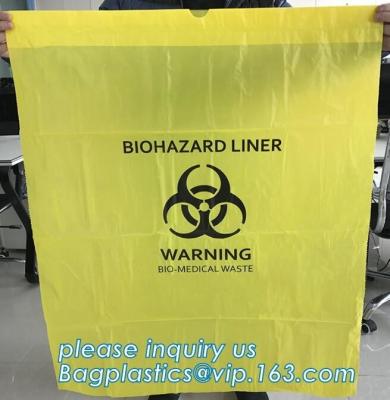 China Customized HDPE t-shirt plastic garbage bags for medical disposal yellow biohazard medical waste bag, bagplastics, bagpa for sale