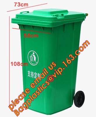 China Plastic Wheeled Trash Can Outdoor urban facilities color coded waste bin, Outdoor no wheels trash bins, BAGPLASTICS PAC for sale