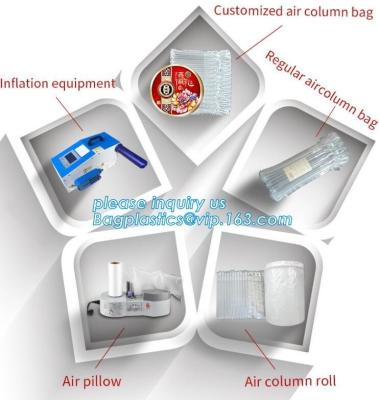 China cushion pillow air bag, cushion pillow dunnage air bag, air poly packing bag nylon air bubbles air pillow bag, bagplasti for sale