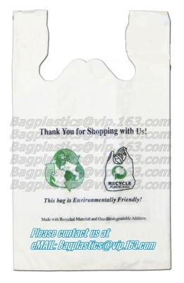 China Go Green Bamboo Biodegradable Eco-friendly Reusable Plastic T-Shirt Bags Handles Shopping,Compostable Grocery Shopping for sale