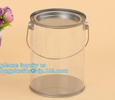 China 100ml pet clear plastic can,fruit candy tin container jars with aluminum lid,1 gallon clear paint can size bagease pack for sale
