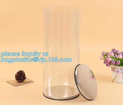 China clear PVC PET can for food canning,Customized round clear paint can with tin lid,paint can with tin top & bottom and han for sale