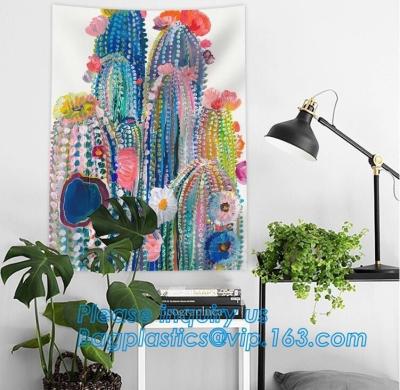 China wholesale Digital Printed Cactus Tapestry Custom Print home decor mandala bohemian wall hangings tapestry bagease packag for sale