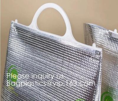 China Custom Frozen Food Insulation Foil Liner Aluminum Foil Bubble Thermal Insulation Bag,Imprint Portable Non-Woven Large In for sale
